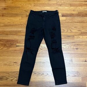 PacSun Black Ripped Skinny high rise Jegging size 28